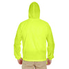 UltraClub Men's Bright Yellow Quarter-Zip Hooded Pullover Pack-Away Jacket