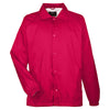 UltraClub Men's Red Nylon Coaches' Jacket