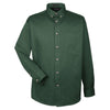 UltraClub Men's Forest Green Cypress Long-Sleeve Twill with Pocket