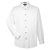 UltraClub Men's White Cypress Long-Sleeve Twill with Pocket