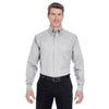 UltraClub Men's Charcoal Classic Wrinkle-Resistant Long-Sleeve Oxford