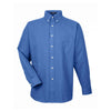 UltraClub Men's French Blue Classic Wrinkle-Resistant Long-Sleeve Oxford
