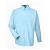 UltraClub Men's Light Blue Classic Wrinkle-Resistant Long-Sleeve Oxford