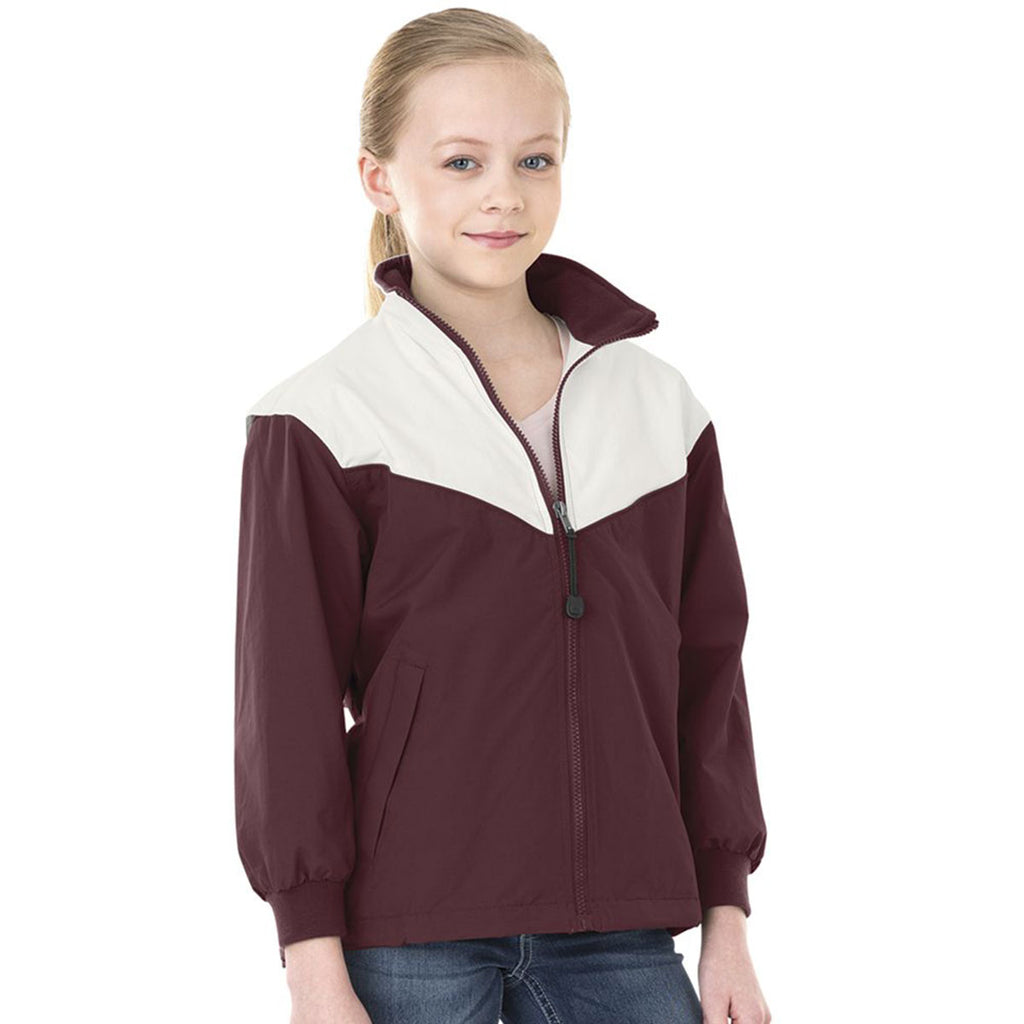 Charles River Youth Maroon/White Championship Jacket