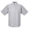 UltraClub Men's Charcoal Classic Wrinkle-Resistant Short-Sleeve Oxford