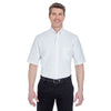 UltraClub Men's White Tall Classic Wrinkle-Resistant Short-Sleeve Oxford