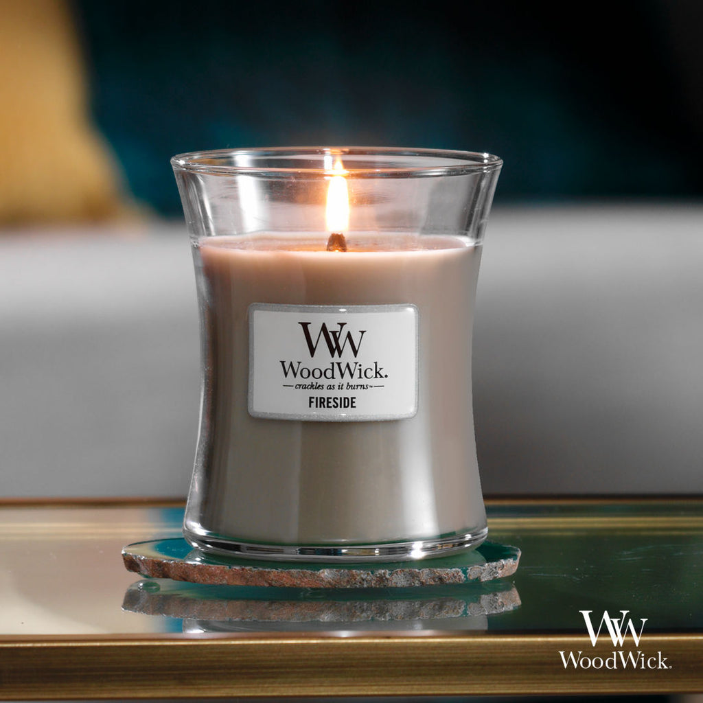 WoodWick Hourglass Candle Fireside - Scented Candle in Glass