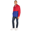 Charles River Unisex Red/Royal Color Blocked Pack-N-Go Pullover