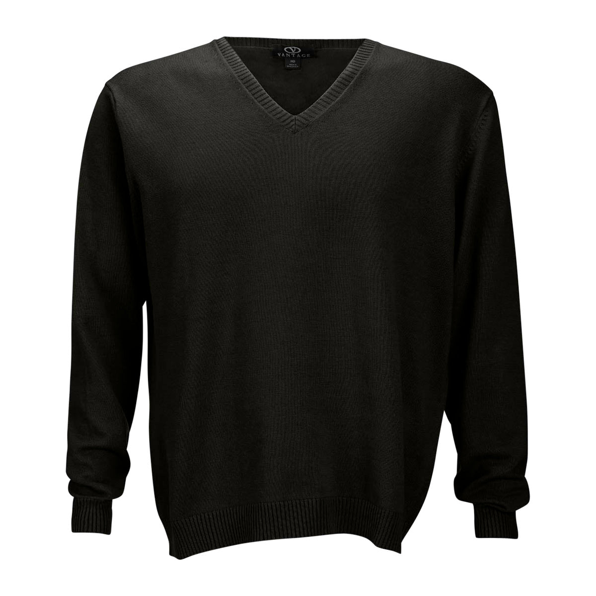 Combed Cotton V-Neck Sweater