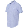 Burnside Men's Blue Textured Solid Short Sleeve Shirt