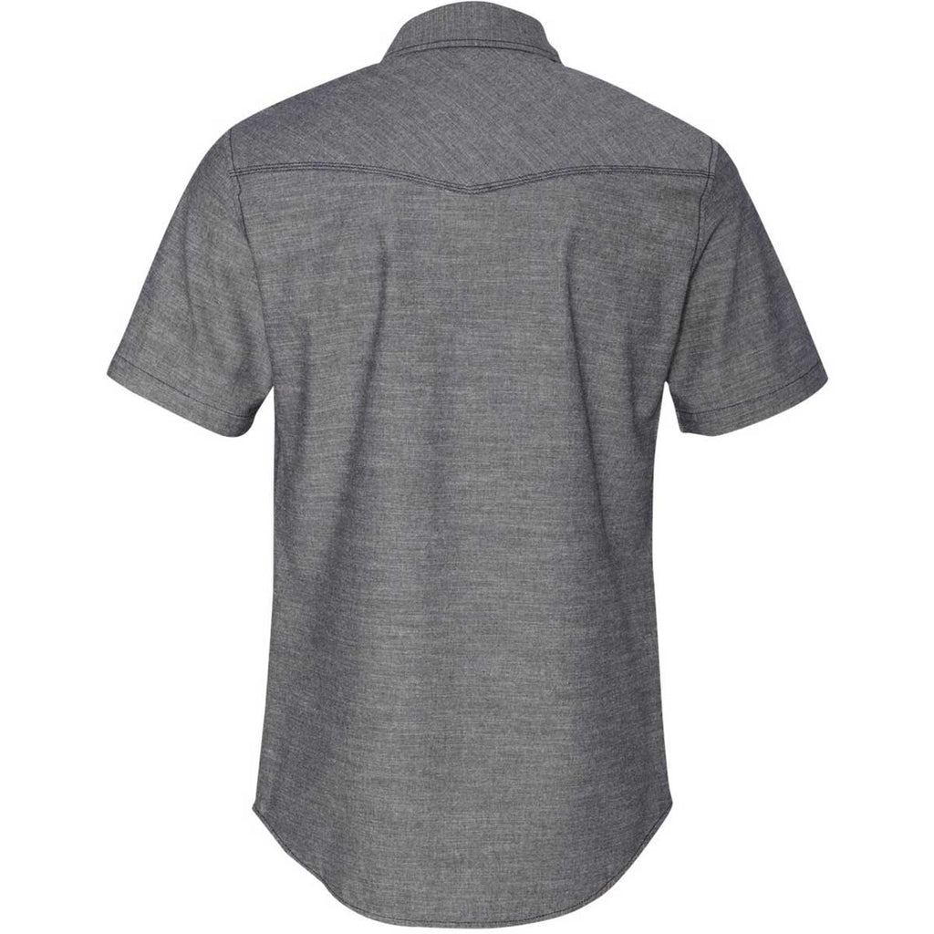 Burnside Men's Dark Denim Chambray Short Sleeve Shirt