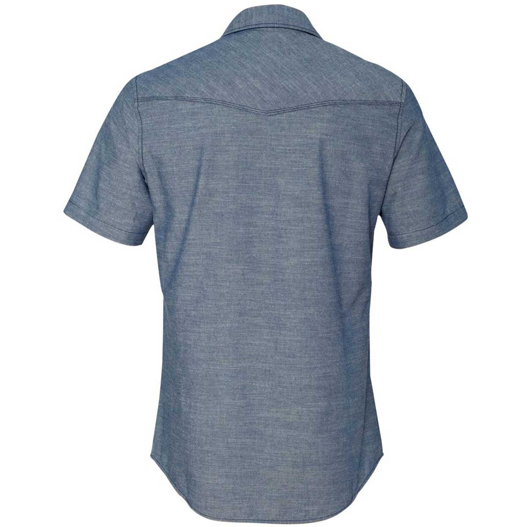 Burnside Men's Light Denim Chambray Short Sleeve Shirt