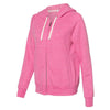 Jerzees Women's Pink Snow Heather French Terry Full-Zip Hooded Sweatshirt