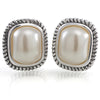 Carolee The Rose Large Pearl with Cable Edge Clip On Earrings