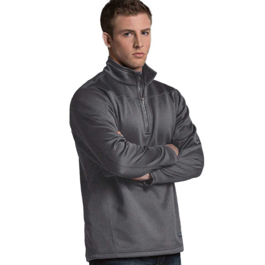 Charles River Men's Charcoal Heather Stealth Zip Pullover