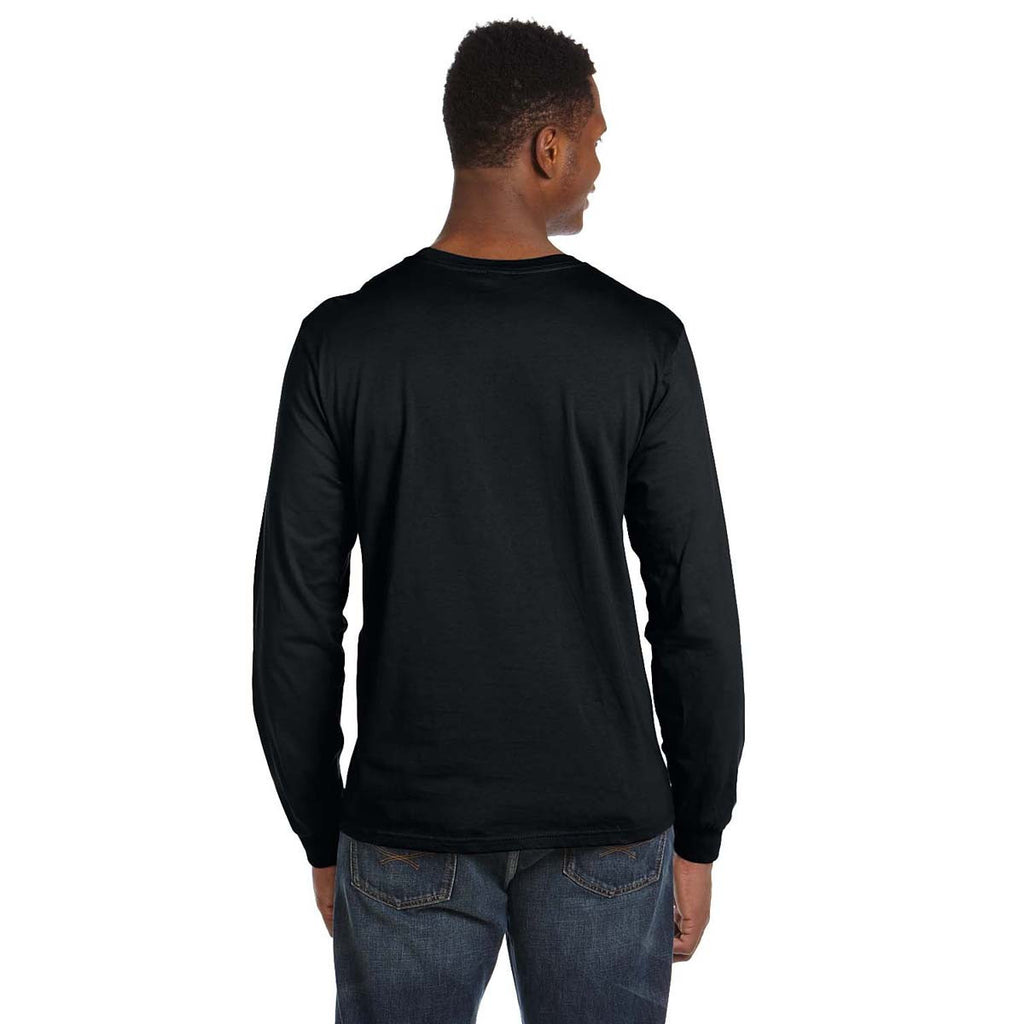 Anvil Men's Black Lightweight Long-Sleeve T-Shirt