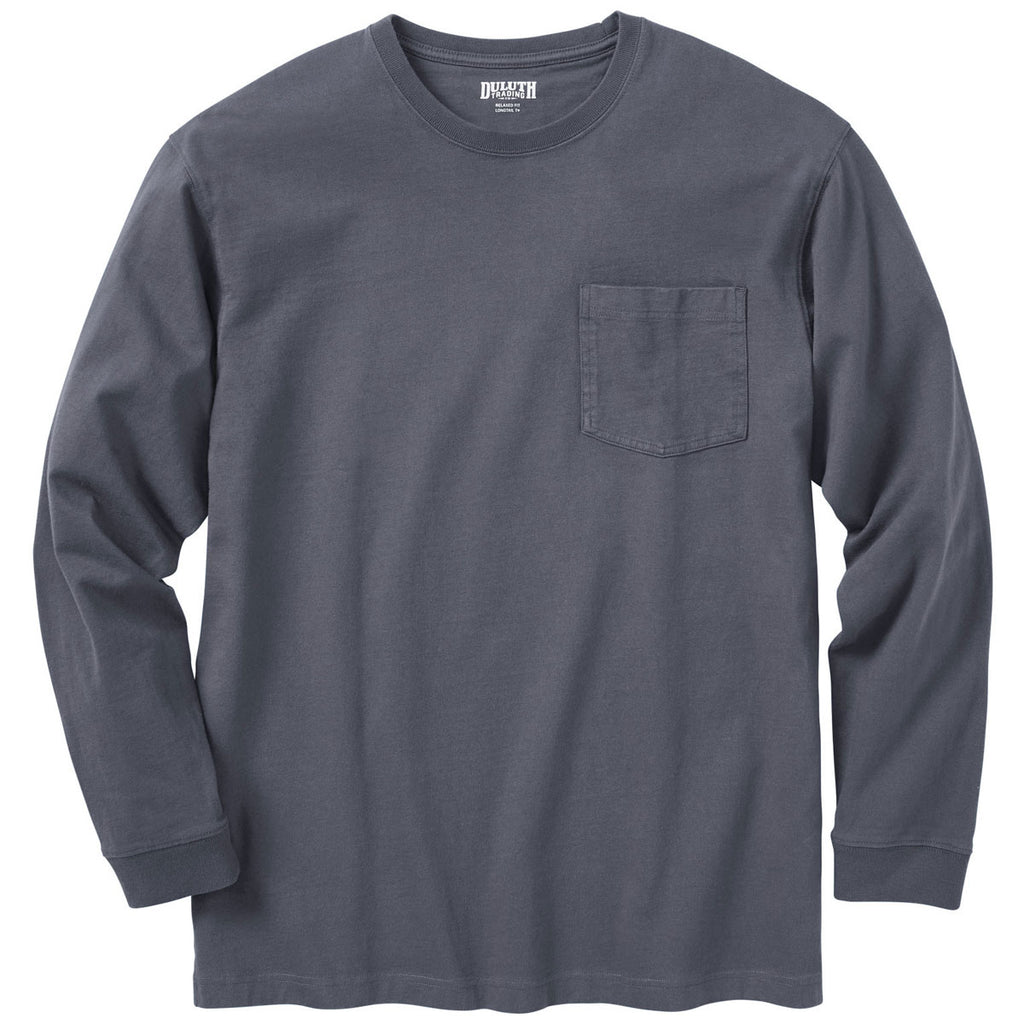 Duluth Men's Steel Blue Longtail T Long Sleeve T-Shirt with Pocket