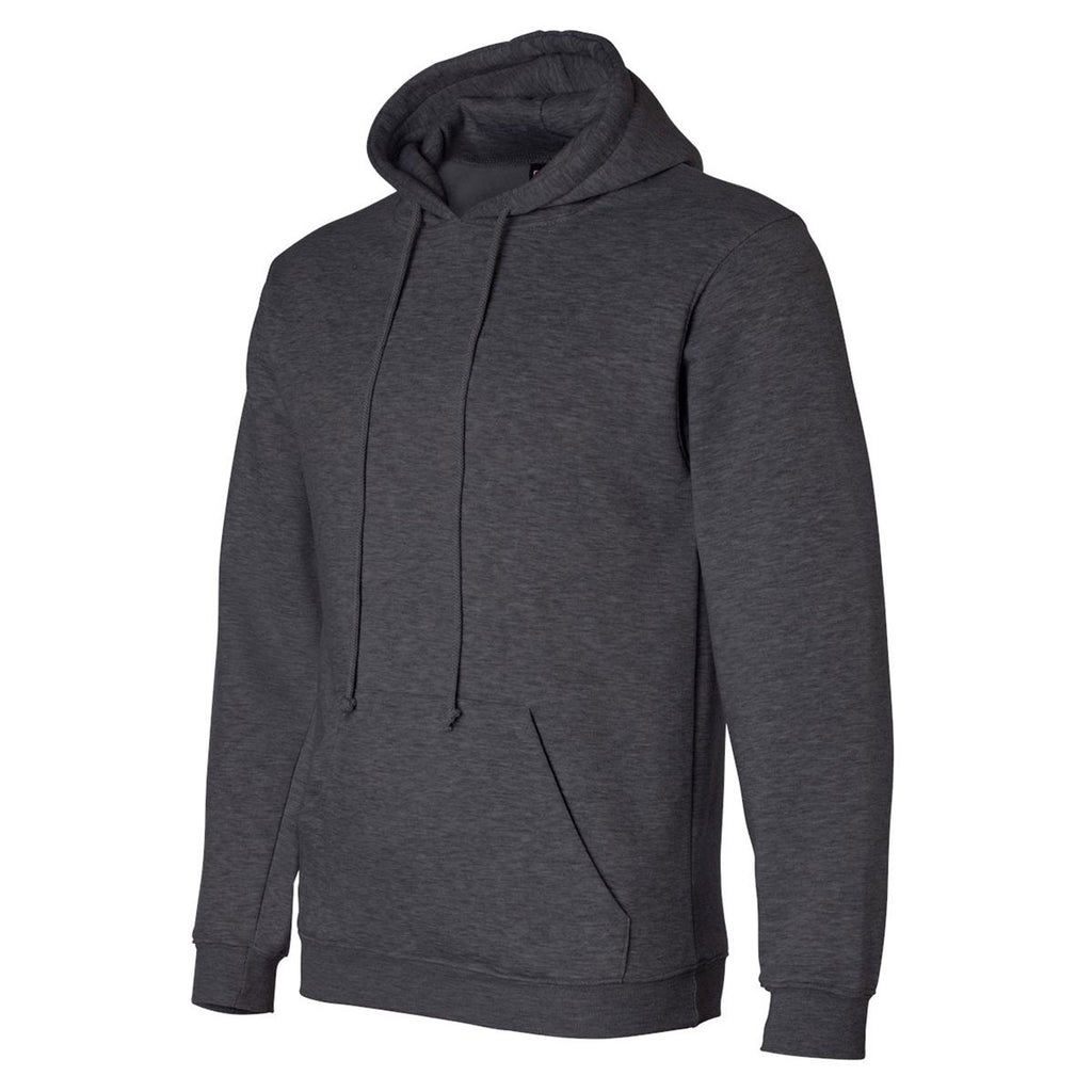 Bayside Men's Charcoal Heather USA-Made Hooded Sweatshirt