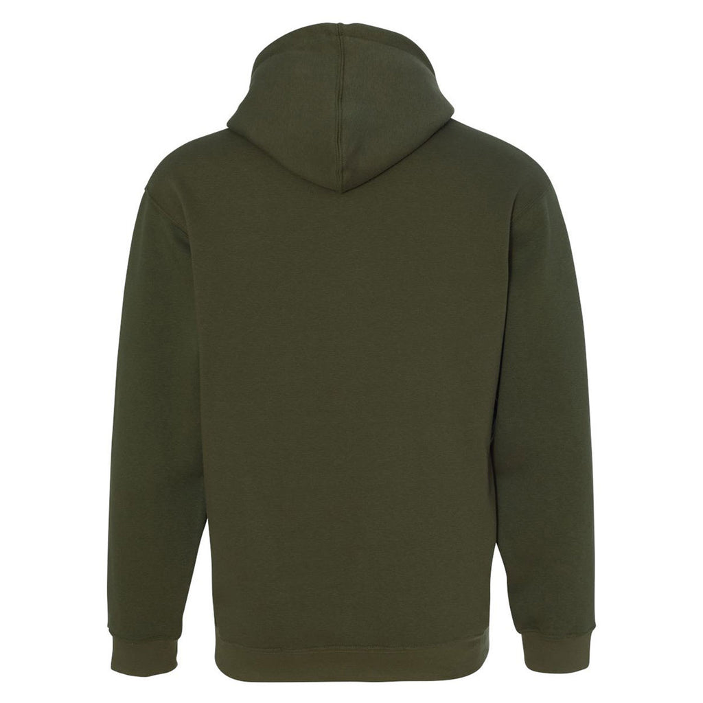Bayside Men's Olive USA-Made Hooded Sweatshirt