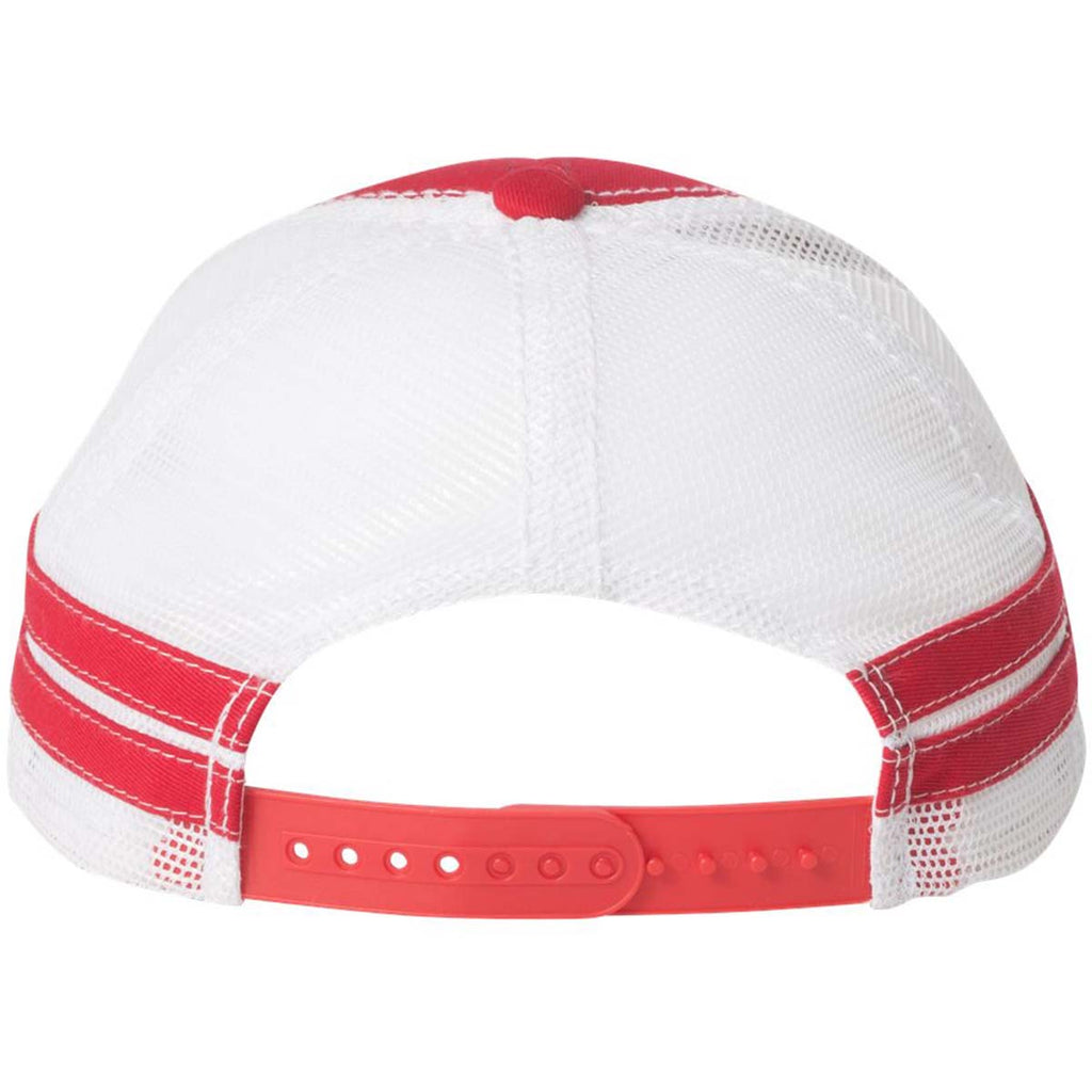 Sportsman Red/White Trucker Cap with Stripes