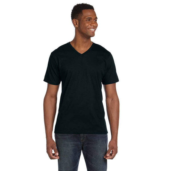 Anvil Men's Black Lightweight V-Neck T-Shirt