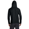 Anvil Men's Black Lightweight Long-Sleeve Hooded T-Shirt