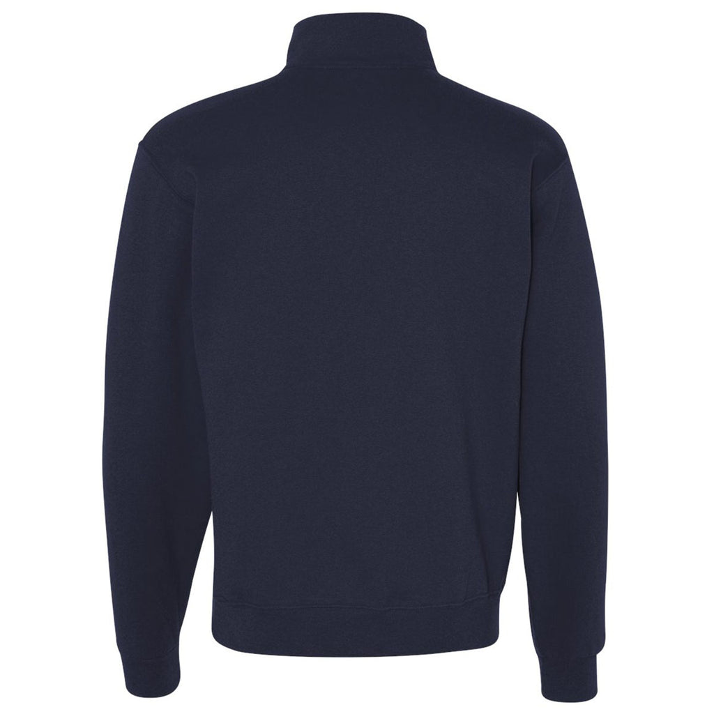 Jerzees Men's J. Navy Nublend Cadet Collar Quarter-Zip Sweatshirt
