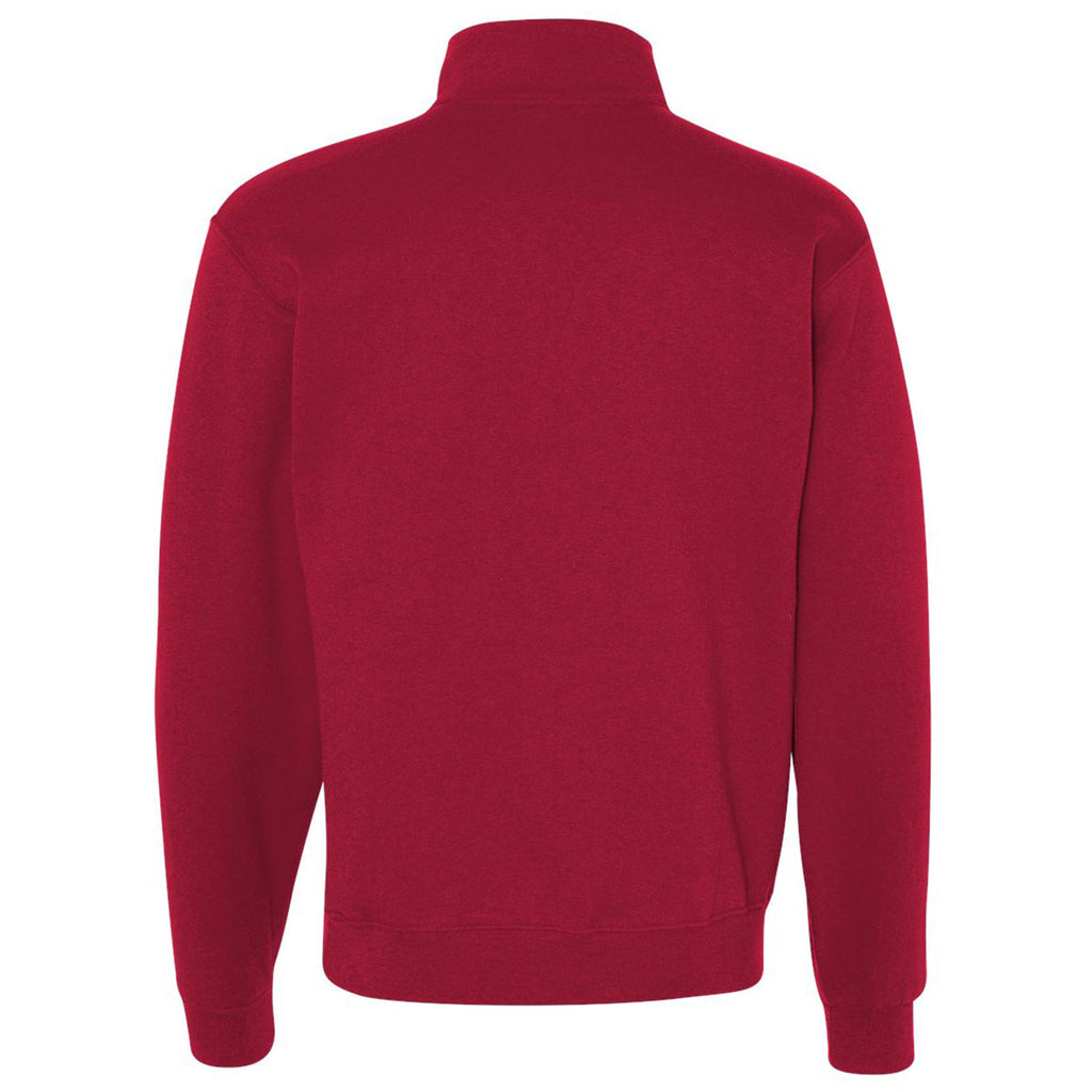 Jerzees Men's True Red Nublend Cadet Collar Quarter-Zip Sweatshirt