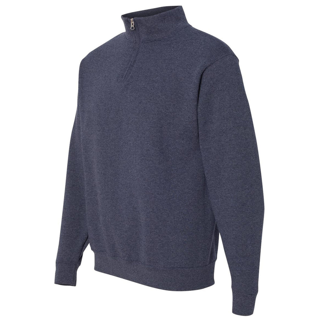 Jerzees Men's Vintage Heather Navy Nublend Cadet Collar Quarter-Zip Sweatshirt