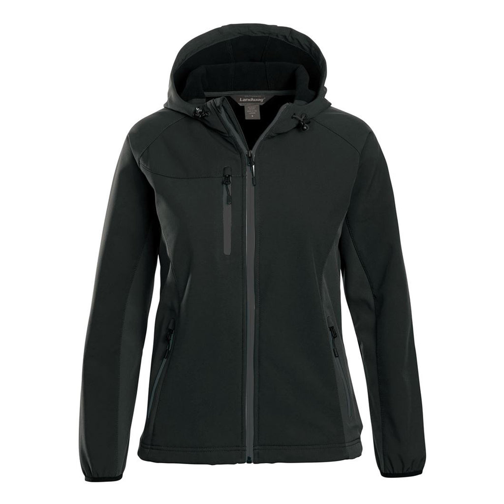 Landway Women's Black/Charcoal Mckinley Hooded SoftShell Jacket