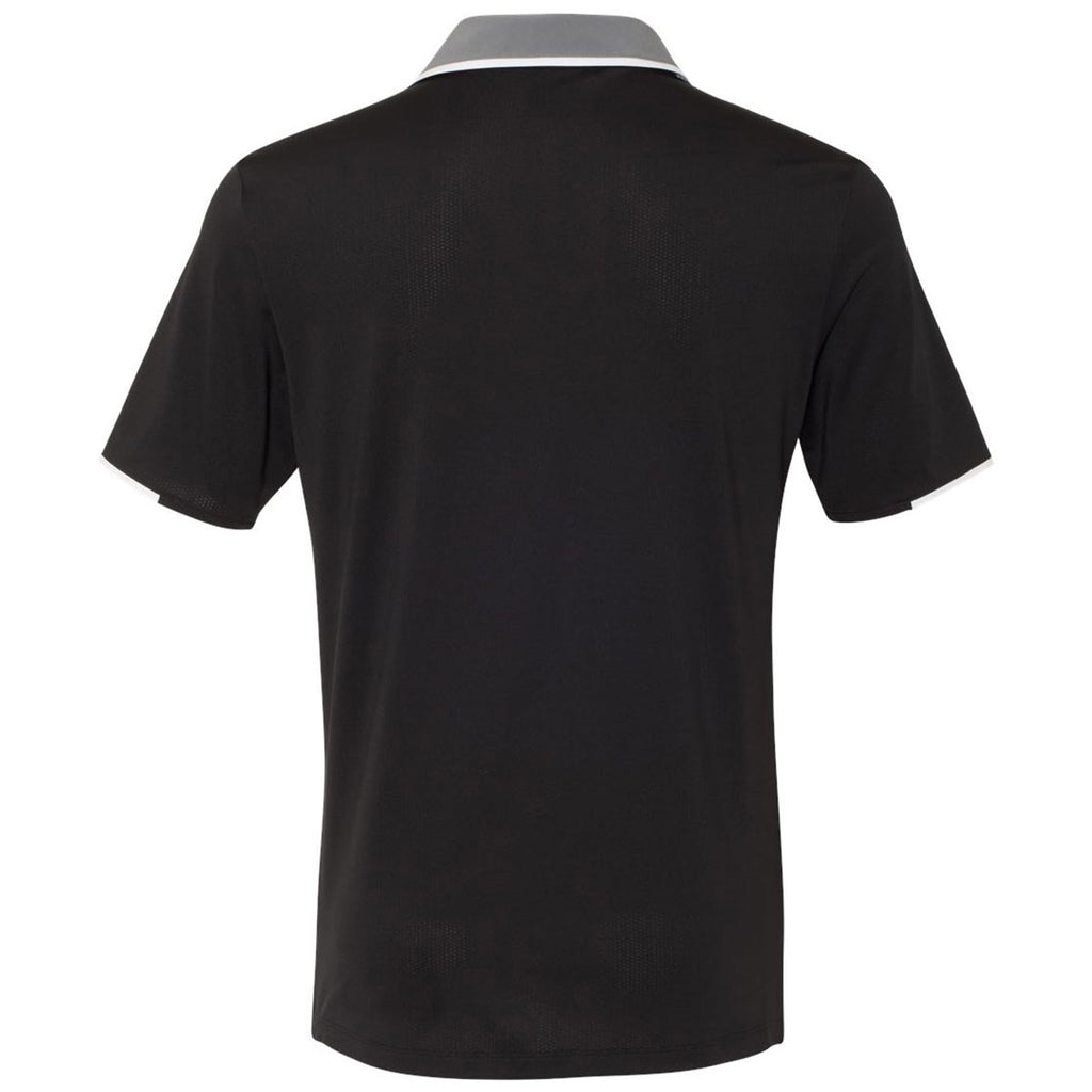 adidas Golf Men's Black/Vista Grey/White Climacool Performance Colorblock Sport Shirt