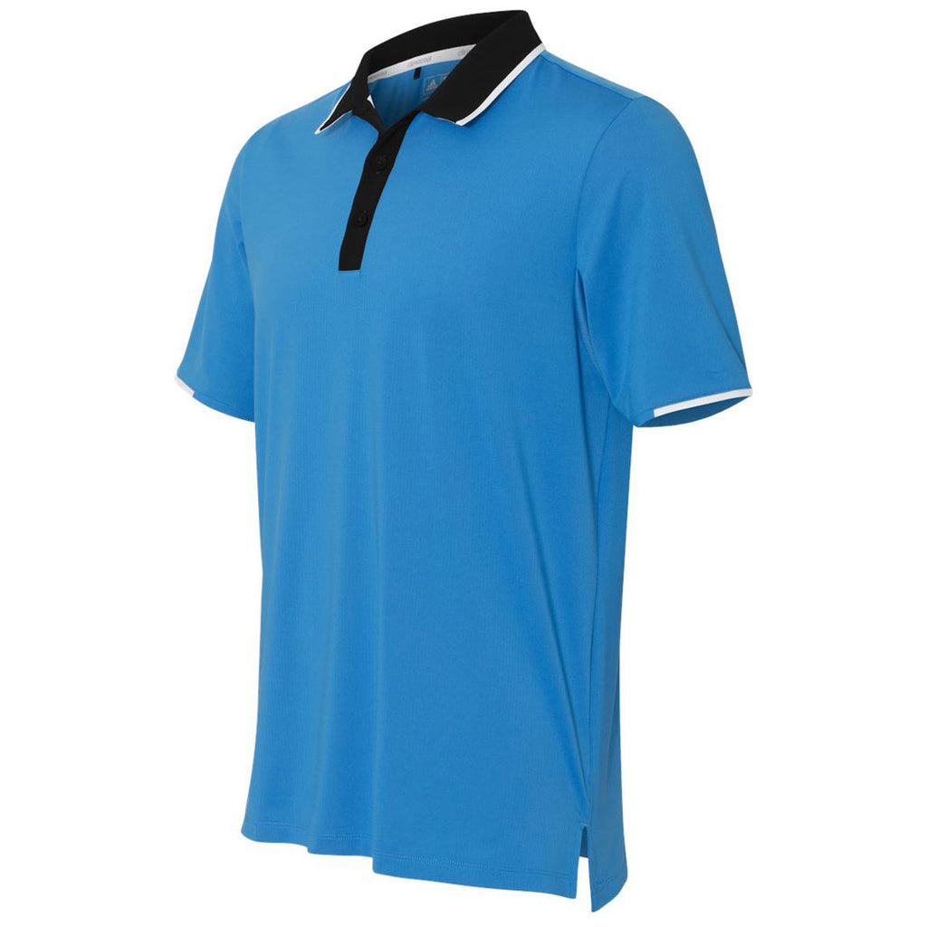 adidas Golf Men's Shock Blue/Black/White Climacool Performance Colorblock Sport Shirt