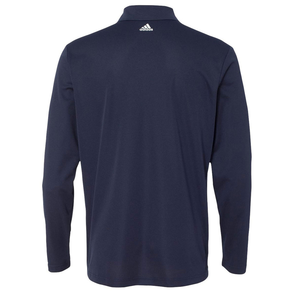 adidas Golf Men's Navy/White Climalite Long Sleeve Sport Shirt
