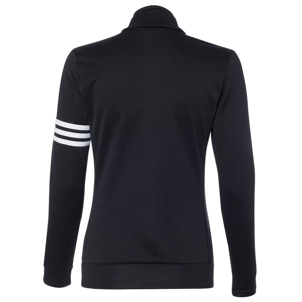 adidas Golf Women's Black/White Climalite 3-Stripes French Terry Full-Zip Jacket