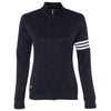 adidas Golf Women's Black/White Climalite 3-Stripes French Terry Full-Zip Jacket