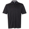 adidas Golf Men's Black/White/Mid Grey Climacool 3-Stripes Shoulder Polo