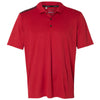 adidas Golf Men's Power Red/Black/Vista Grey Climacool 3-Stripes Shoulder Polo