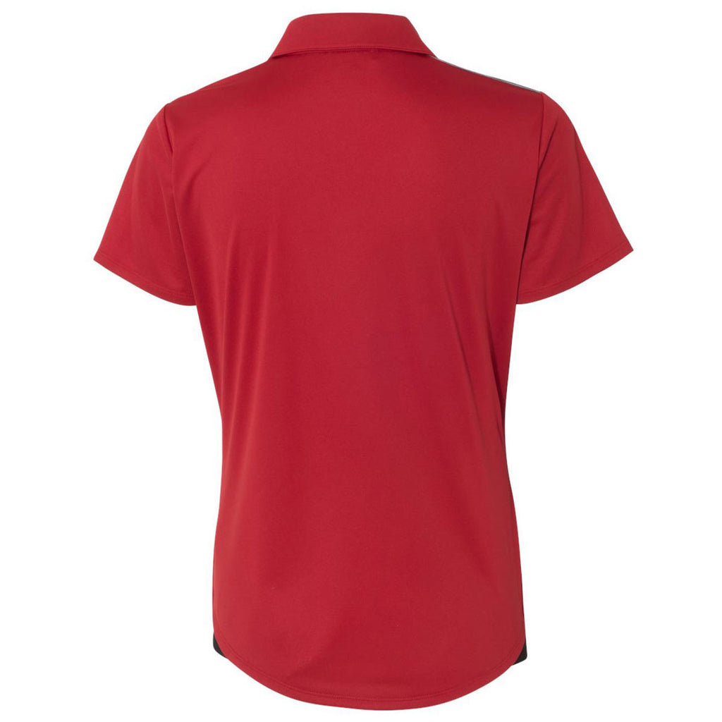 adidas Golf Women's Power Red/Black/Vista Grey Climacool 3-Stripes Shoulder Sport Shirt