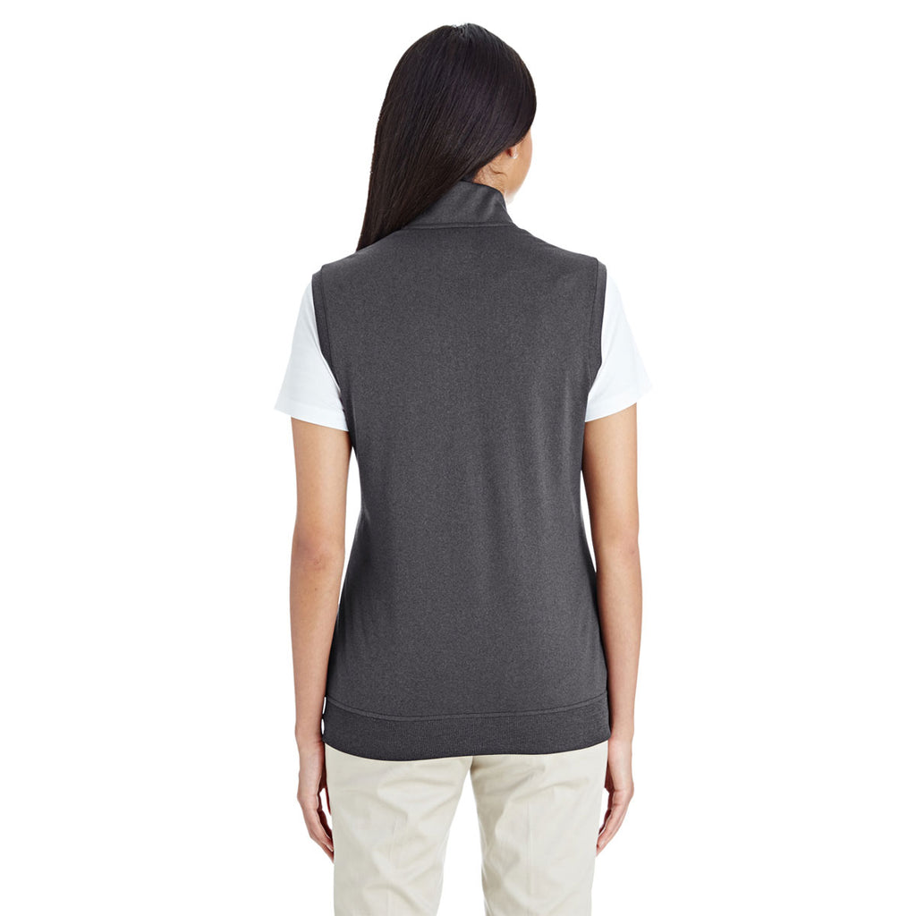 adidas Golf Women's Black Heather Full-Zip Club Vest