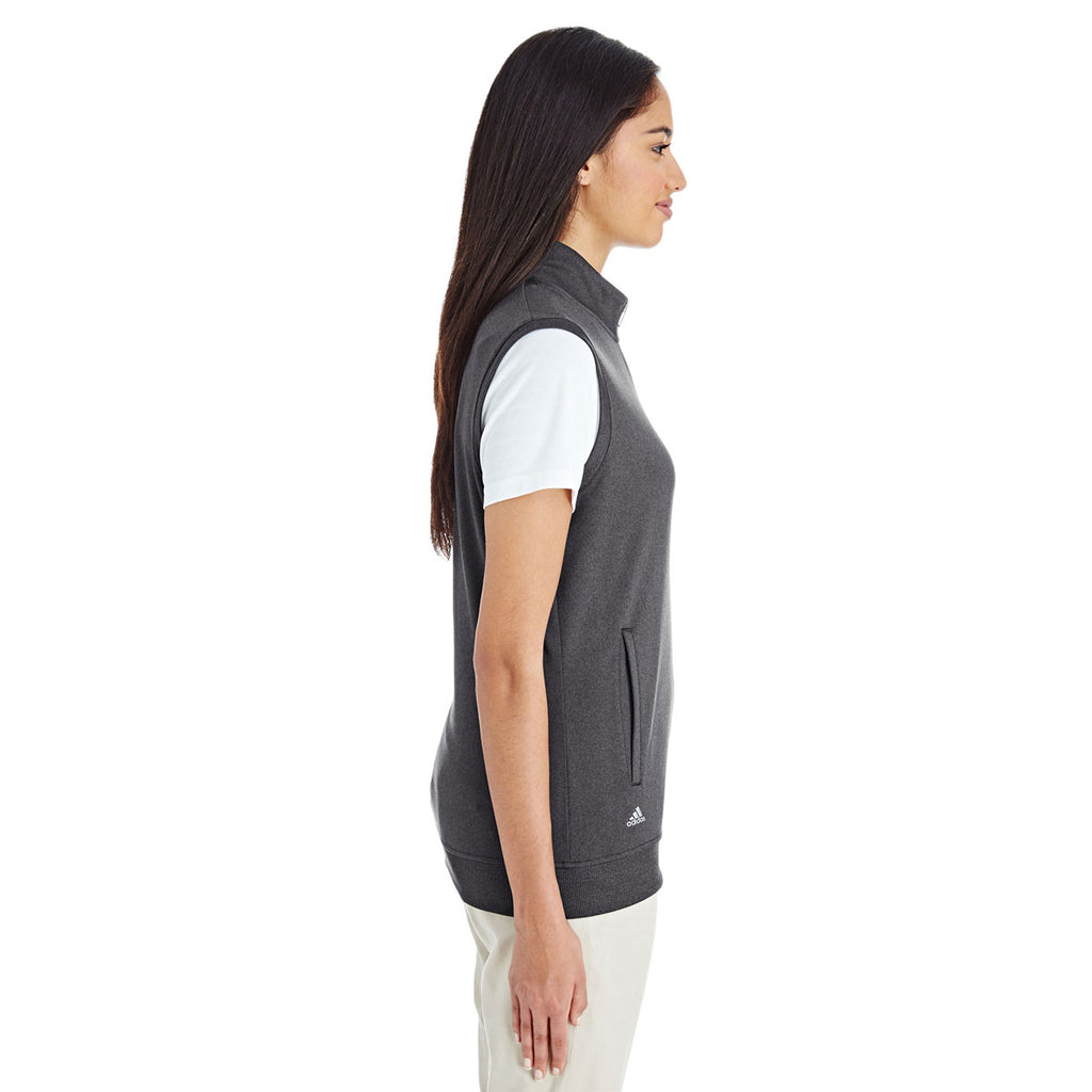 adidas Golf Women's Black Heather Full-Zip Club Vest