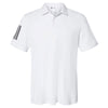 adidas Men's White/Black Floating 3-Stripes Sport Shirt