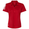 adidas Women's Team Power Red/White Floating 3-Stripes Sport Shirt