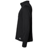 adidas Men's Black/Grey Two 3-Stripes Double Knit Quarter-Zip Pullover