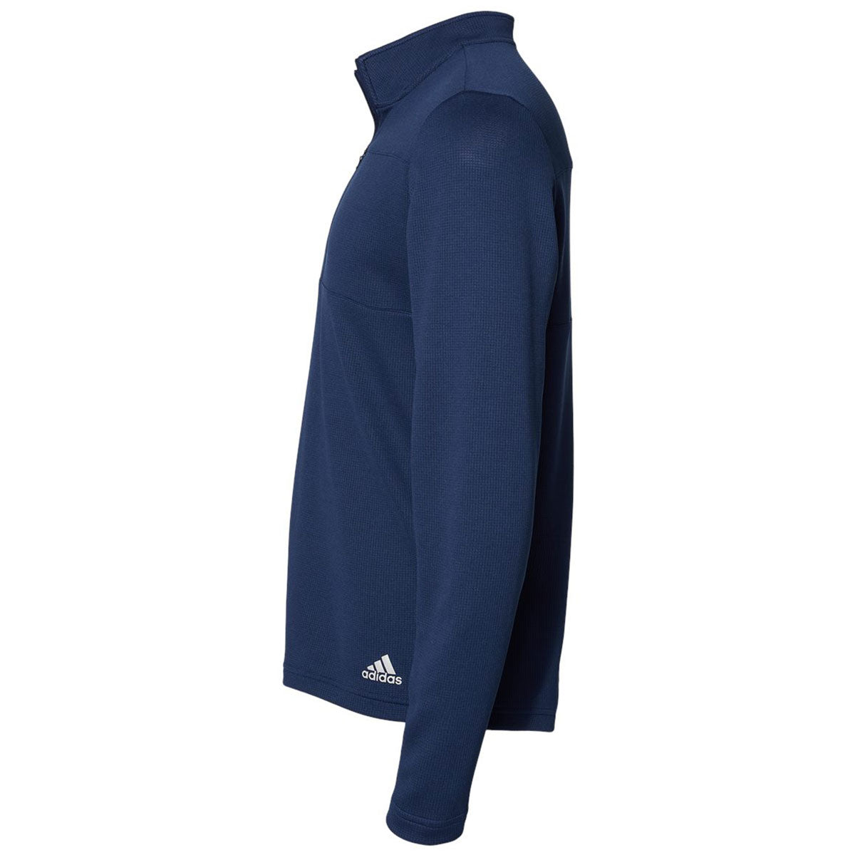 adidas Men's Team Navy Blue/Grey Two 3-Stripes Double Knit Quarter-Zip