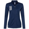 Adidas Women's Team Navy Blue/Grey Two 3-Stripes Double Knit Full-Zip