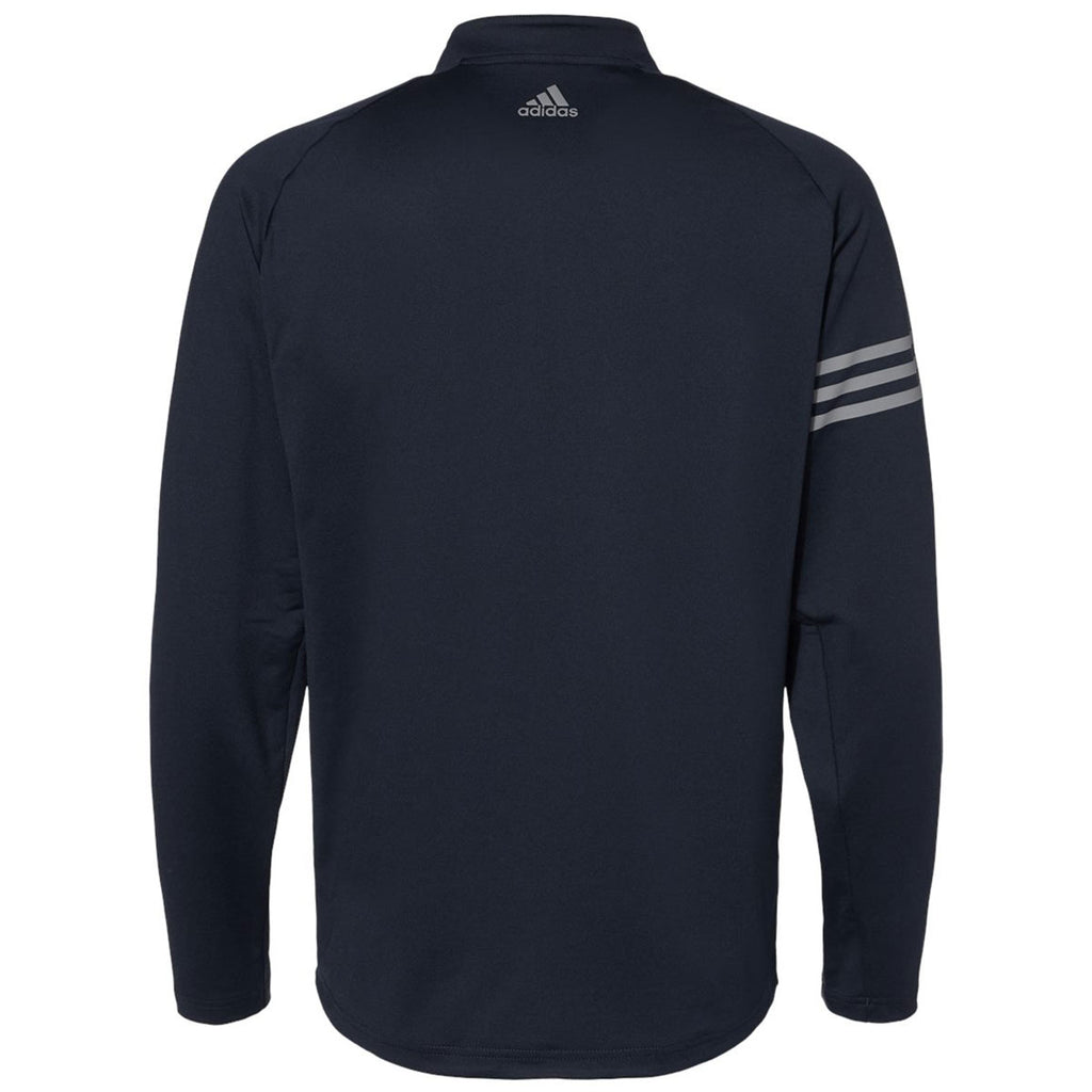 adidas Men's Collegiate Navy/Grey Three Heather/Grey Two 3-Stripes Competition Quarter-Zip Pullover