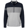 adidas Men's Collegiate Navy/Grey Three Heather/Grey Two 3-Stripes Competition Quarter-Zip Pullover