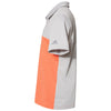 adidas Men's Grey Two/Hi-Res Coral Heathered Colorblock 3-Stripes Sport Shirt