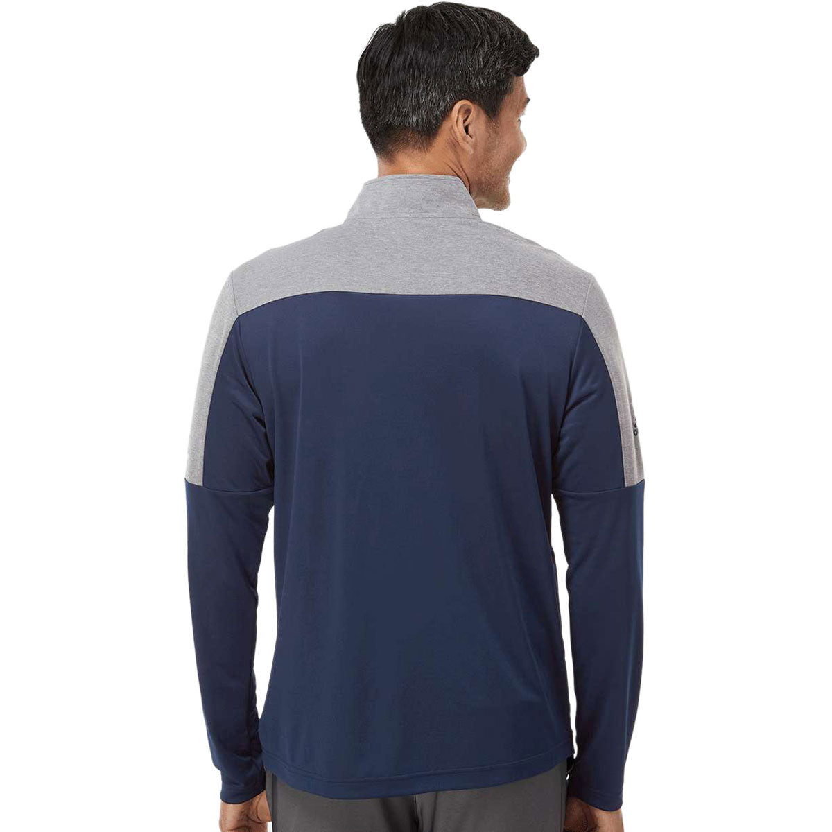 adidas Men's Collegiate Navy/Grey Three Melange Lightweight Quarter Zi