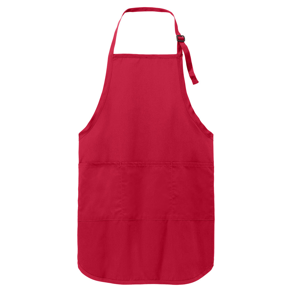 Port Authority Red Easy Care Full-Length Apron with Stain Release